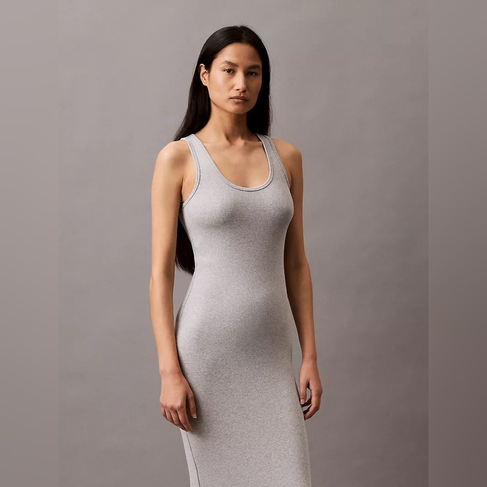 Calvin Klein rib tank maxi slip dress